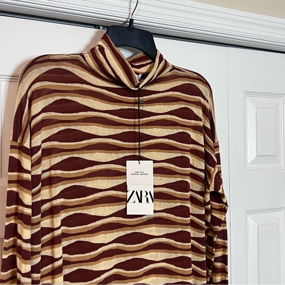 ZARA PRINTED KNIT TUNIC DRESS SPECIAL EDITION BRICK size Large NWT - Picture 4 of 15